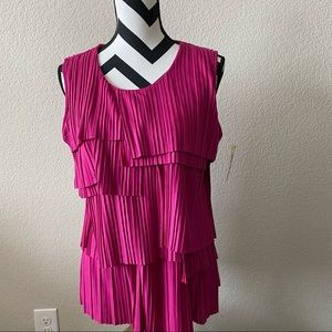 Alfani || pleated tiered sleeveless blouse